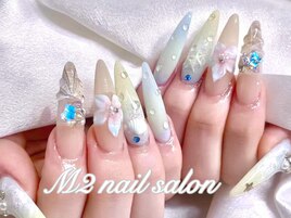 欧米風ビーチシェル夏ネイル