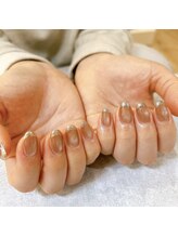 フチュール(futur)/ブラウンマグにラメフレンチ！