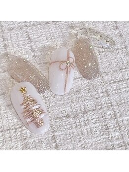 ナチュラルネイル 志木東口店(Natural nail)/大人シャンパンゴールドXmas