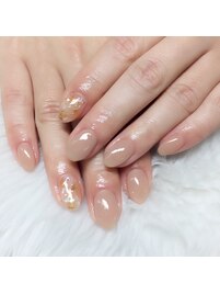 シアーベージュ系アートネイル☆