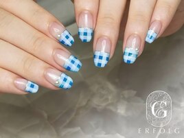 ブルーギンガムチェックフレンチ