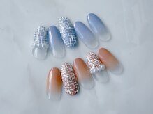アバネイル 藤が丘(AVA NAIL)/秋ツイードパールネイル