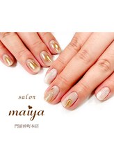 マイヤ 門前仲町本店(maiya)/アシンメトリーミラーネイル