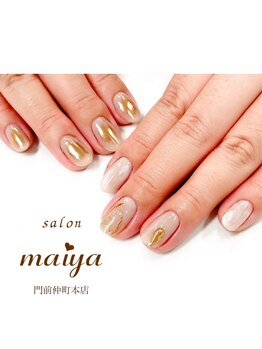 アシンメトリーミラーネイル