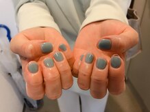 キキネイル たまプラーザ店(kikinail)/くすみブルー　クリアフレンチ