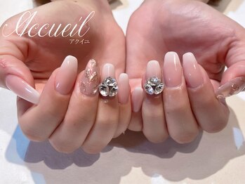 アクイユ 銀座店(ACCUEIL)/ピンクでじゅわっとネイル☆