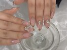 ピンクゴールドガラスフレンチ☆