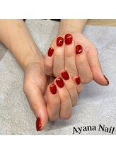 リファインネイル(refinenail)/赤ワンカラーネイル/フィルイン