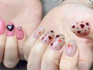 バレンタインネイル