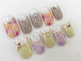 逆フレンチ+タイダイ