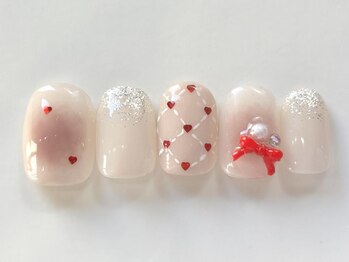 ネイルメゾン 天神店(NAIL MAISON)/バレンタインハートホロ¥9000