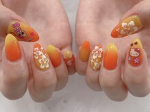 エミュール ネイル 河原町(Emure Nail)/カラグラ×ハイビスカス