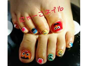 にゃーこネイル/キャラクター☆持ち込みデザイン