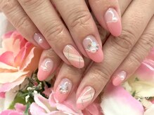 ディーネイル 京橋(D-nail)/ふんわりチェック柄ネイル