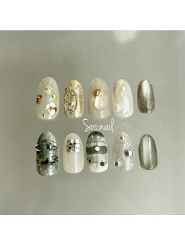 2月定額ネイルシンプルデザイン