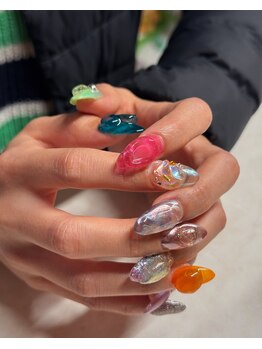 ウム(ium)/粘土ネイル○designed by aino