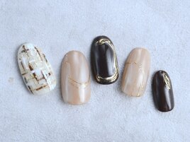 ツイードニュアンスネイル