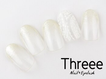 スリーネイルプラスアイラッシュ(Threee Nail+Eyelash)/ペイントペイズリーネイル