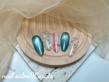 シンプル定額 夏ネイル