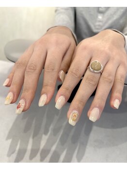 ホワイトカラ×エンジェルネイル