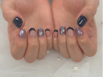 ツイードネイル/冬ネイル