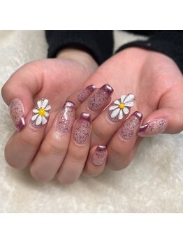 Iris Nail Salon【アイリス】アート/長さだし《岸和田/和泉府中》/Flower×French