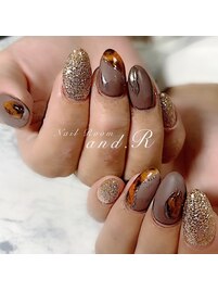 べっ甲×マットネイル