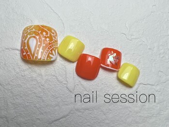 ネイルセッション(nail session)/ペイズリーフットデザイン