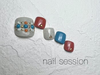 ネイルセッション(nail session)/トリコロールフットデザイン