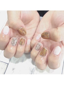 アリュール アンド エテルノ 小山店(Allure & ETERNO)/べっ甲風ネイル☆