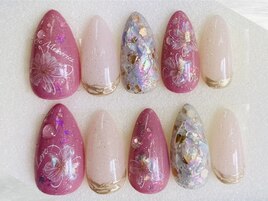 フェミニンフラワーネイル♪