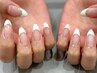 Handフレンチ（クリアベース＋ラメラインorベースカラーあり＋細フレンチ）