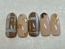 たらしネイル　チェック柄