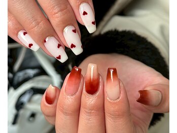 ミニハート×グラデネイル