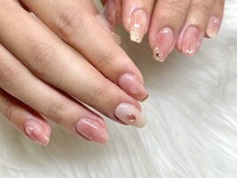 ニュアンス桃ネイル