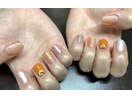 オレンジ☆アートネイル
