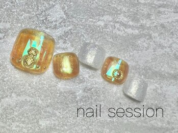 ネイルセッション(nail session)/南国クリアフットデザイン