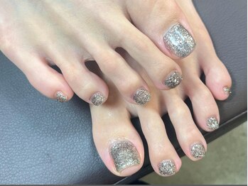 プロモート 岡山城下店(Promote)/シルバーラメフットネイル