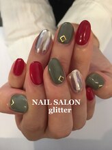 ネイルサロン グリッター(NAIL SALON glitter)/秋のミラーネイル
