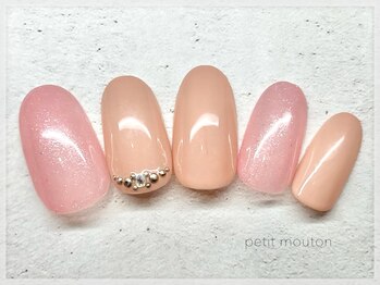 プチムトン 鶯谷店(petit mouton)/【シンプルビジューネイル】