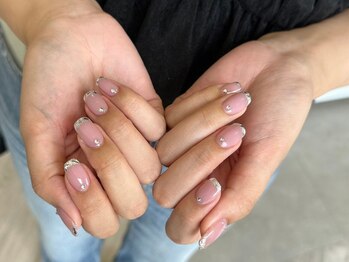 アース コアフュールボーテ ふじみ野店(EARTH coiffure beaute)/ガラスフレンチネイル 7500円