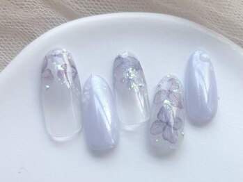紫陽花ネイル/定額8000円