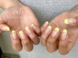 夏★黄色フレンチネイル