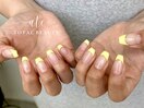 夏★黄色フレンチネイル