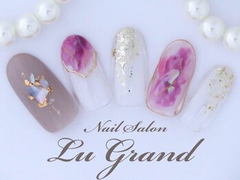 ルグラン(LU GRAND)/赤紫×ミラーネイル