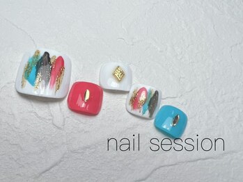 ネイルセッション(nail session)/塗りかけフットデザイン