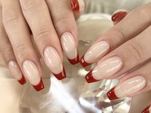 ベーシック ネイルウィザードアカデミー 本厚木店(Basic×NailWizardAcademy)/赤フレンチ