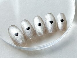 ハートホロ×マグネットネイル