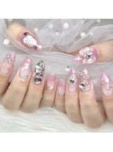 リッシュ トロワ(RICHE trois)/きらきらパーツ盛り！推しネイル