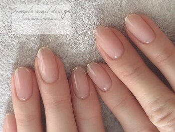 ヴィヴィアン ネイル(Vivian nail)/細フレンチ　ミラーネイル